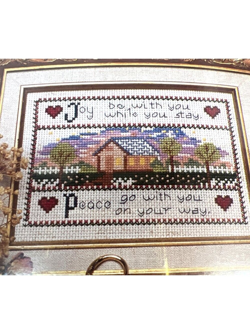 Heirloom Treasure Joy & Peace Cross-Stitch Kit Includes Materials & Instructions